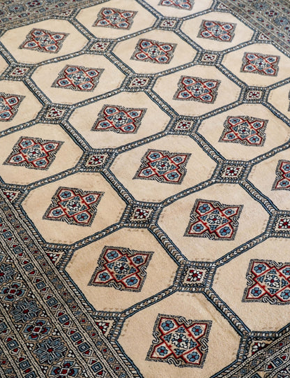  パキスタン手織り絨毯 ジャルダールデザイン ウールラグ 233×196cm