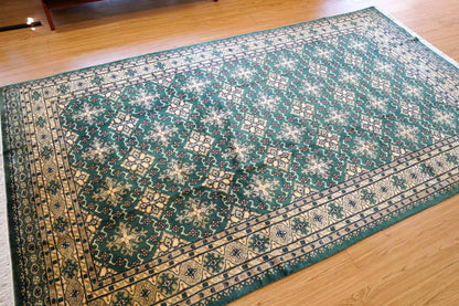  パキスタン手織り絨毯 270×154cm｜ニュージーランドウール使用 高密度グリーン