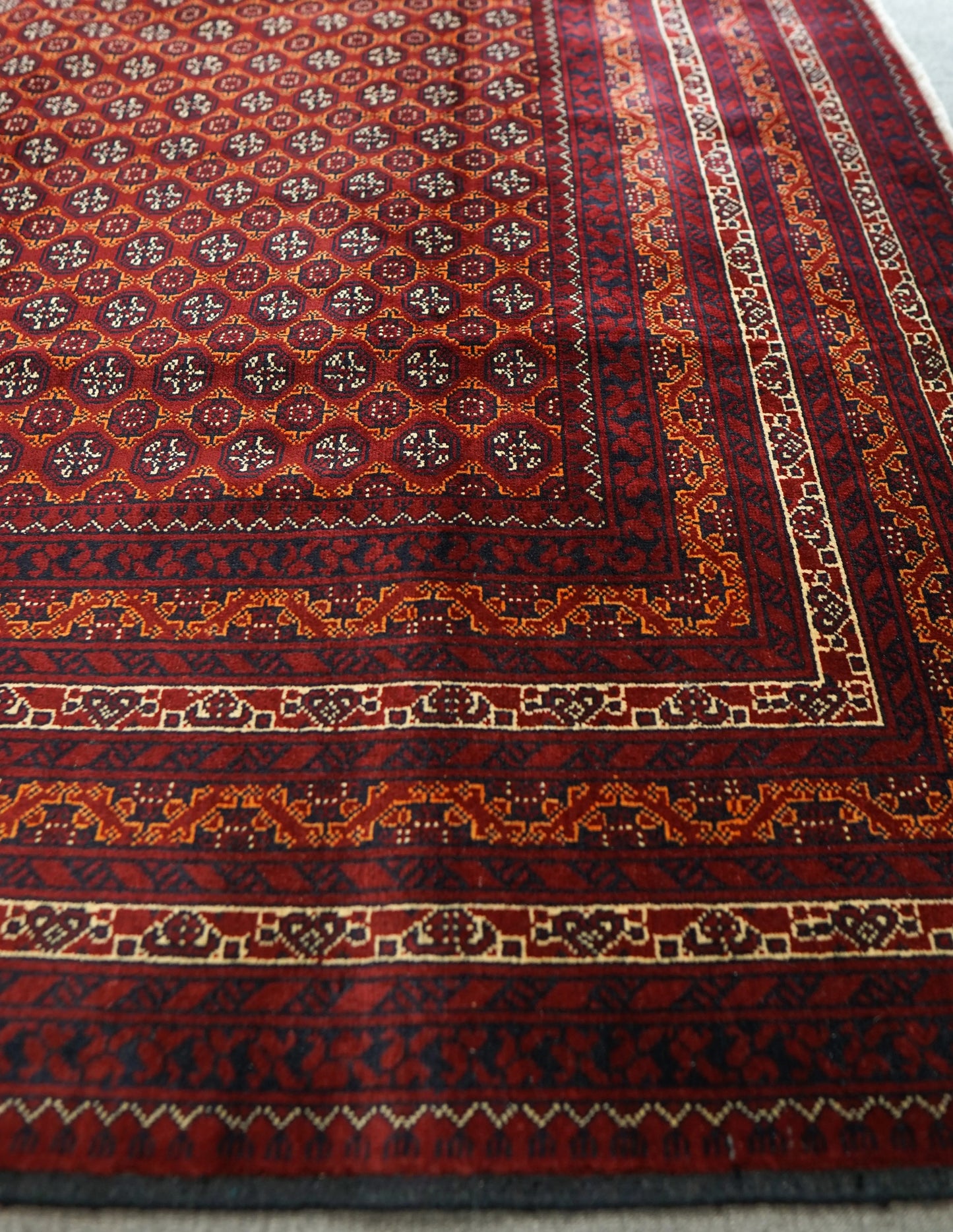 295×190cm アフガニウタン 手織り絨毯 ホジャロシュナイ トルクメン ボハララグ Decorworks