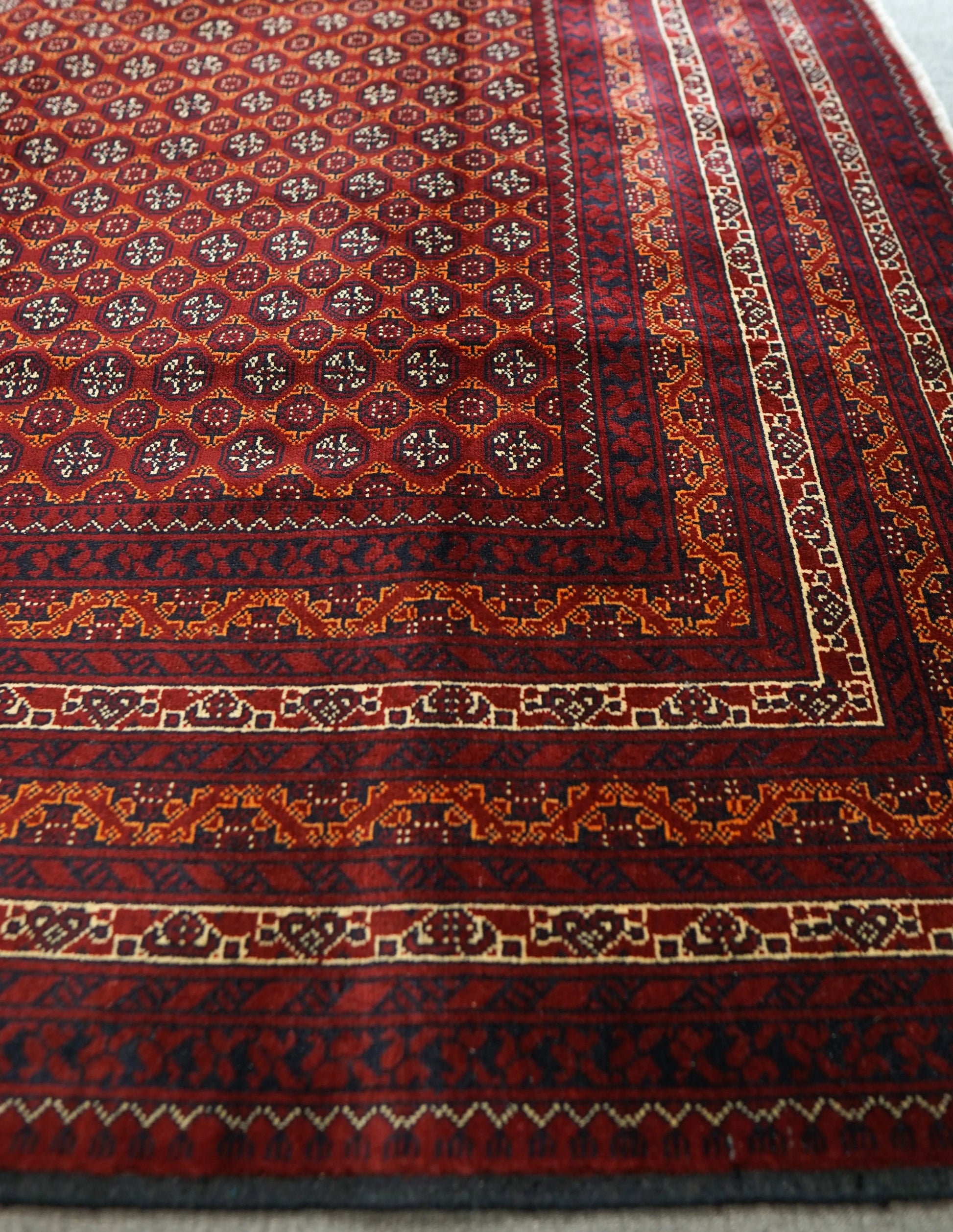 295×190cm アフガニウタン 手織り絨毯 ホジャロシュナイ トルクメン ボハララグ Decorworks