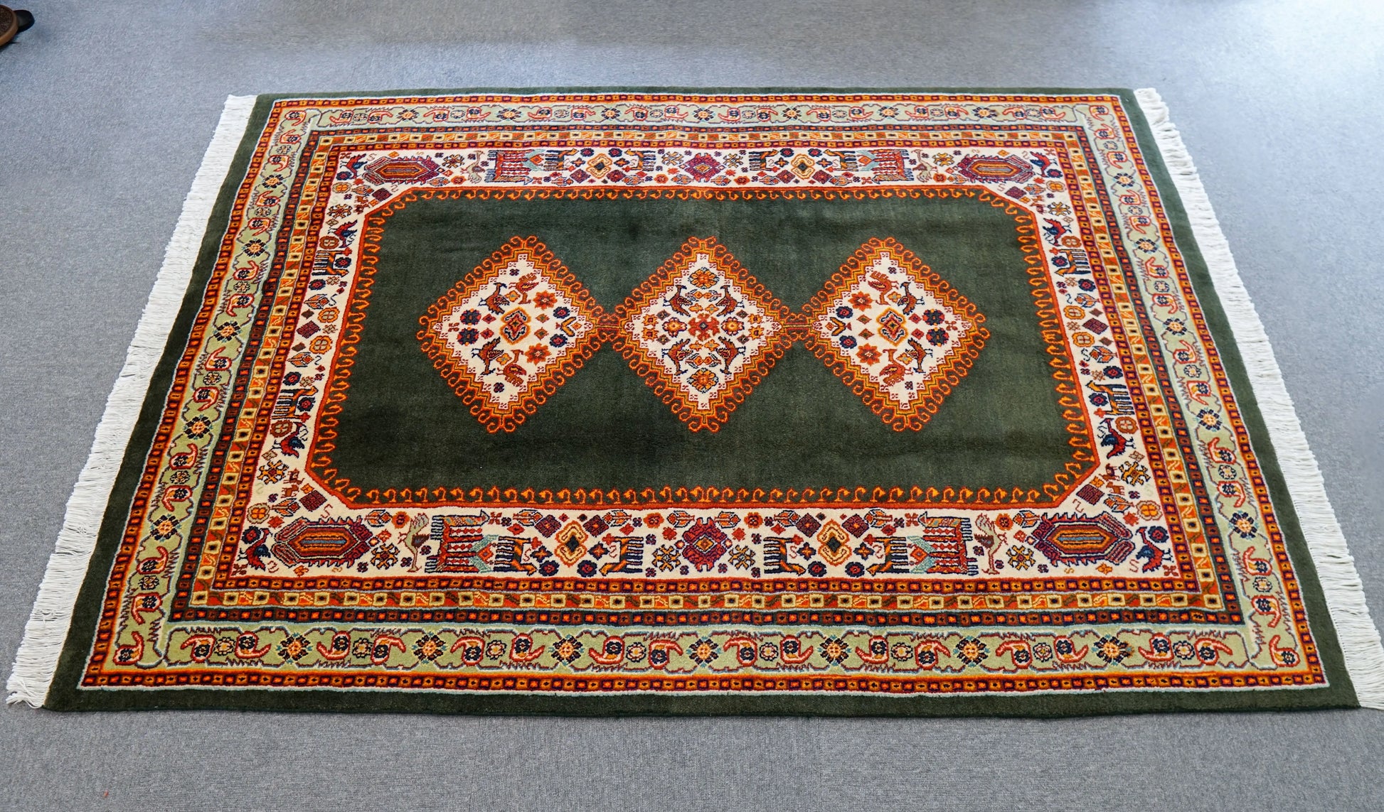 200×146cm  ペルシャ ガシュガイ 手織り絨毯 Decorworks