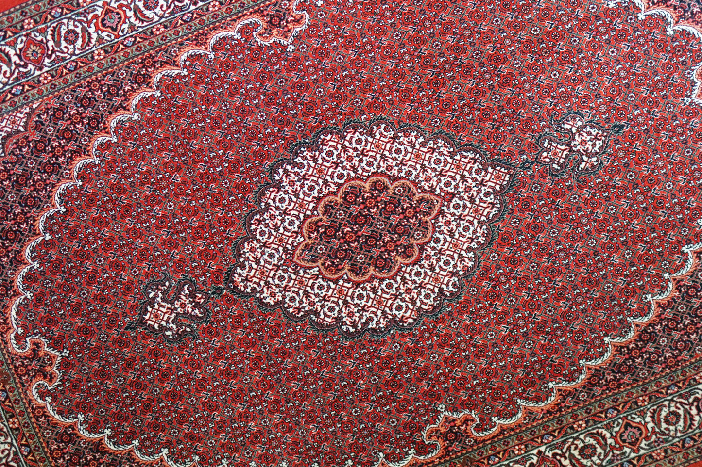 ペルシャ絨毯 ビジャール産 228×152cm ビジャー｜高品質タカーブ織り マヒデザイン メリノウール 手織りラグ