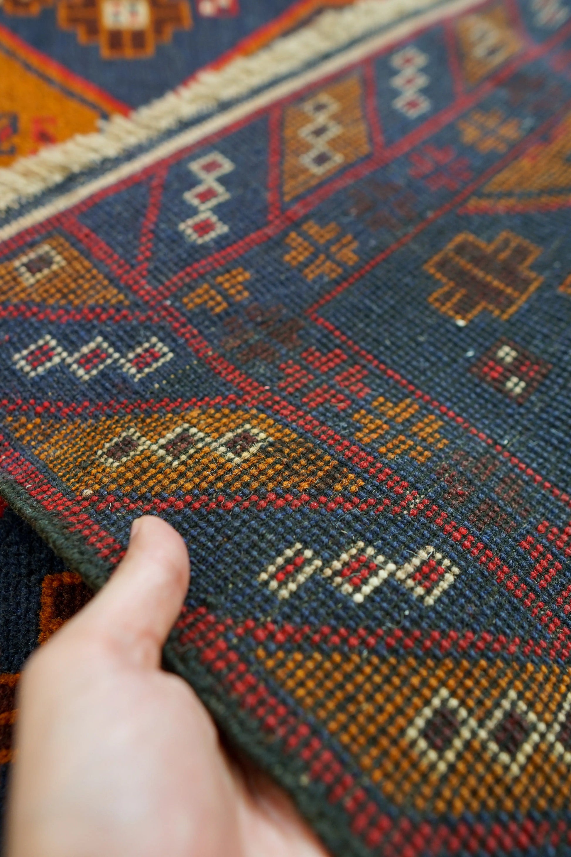 142×87cm アフガン　トライバルラグ　バルーチ族　ヴィンテージラグ Decorworks