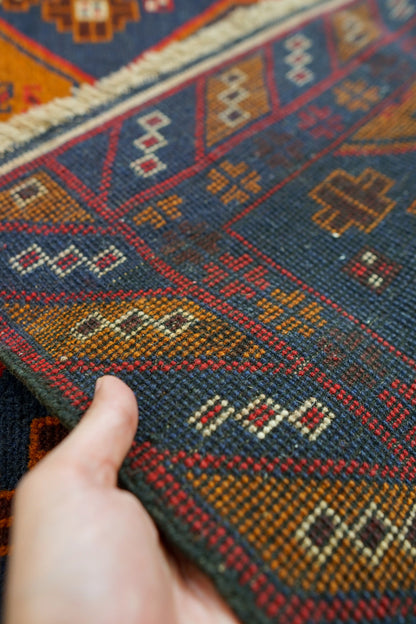 142×87cm アフガン　トライバルラグ　バルーチ族　ヴィンテージラグ Decorworks
