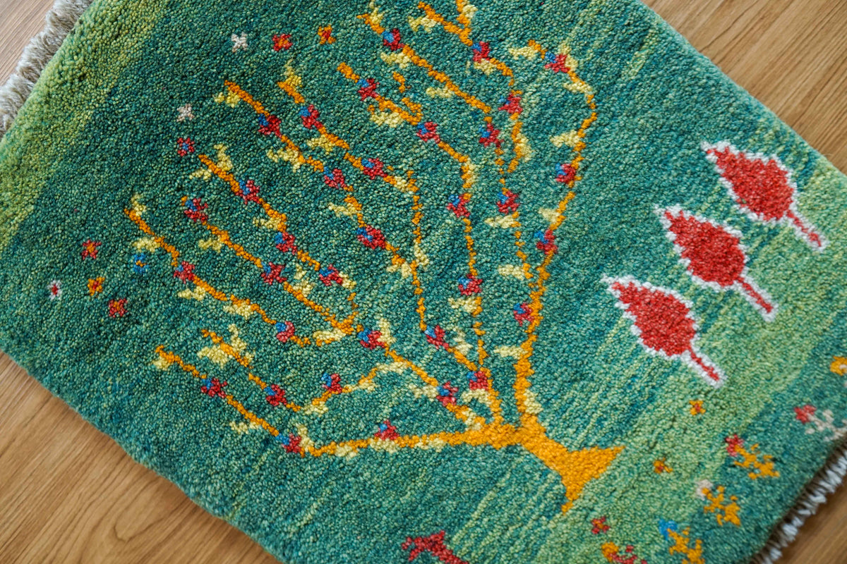  ペルシャ絨毯 手織りギャッベ アマレ族 57×44cm