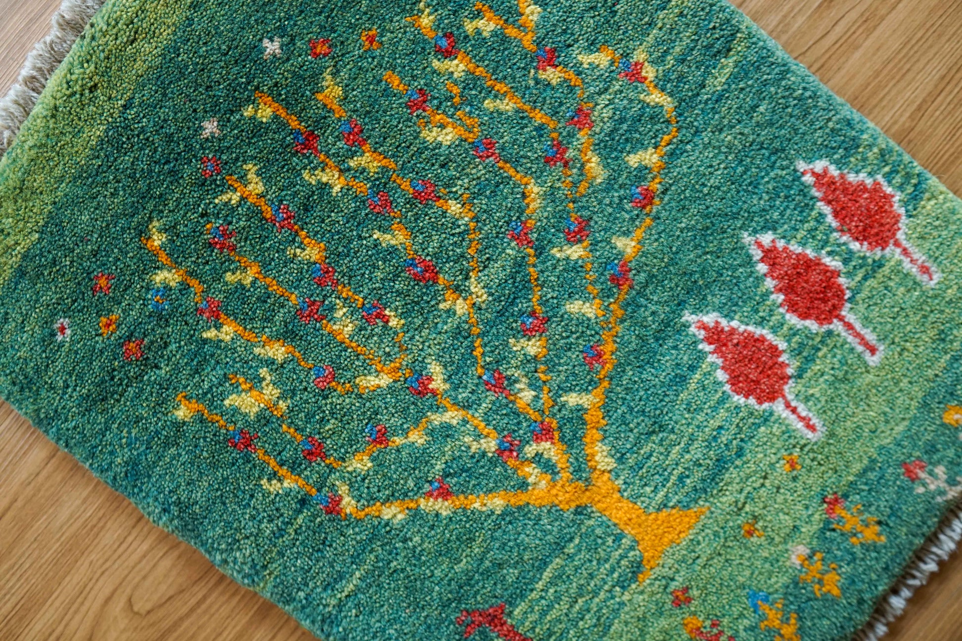  ペルシャ絨毯 手織りギャッベ アマレ族 57×44cm