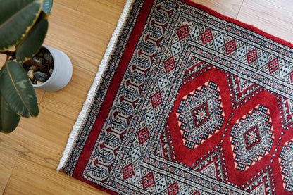 パキスタン手織り絨毯 90×61cm 　トライバル, 玄関マット - Decorworks