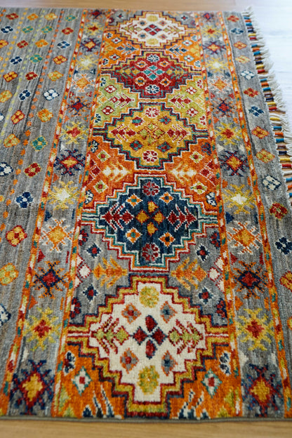  アフガニスタン手織り絨毯 151×97cm ガズニー トライバルラグ