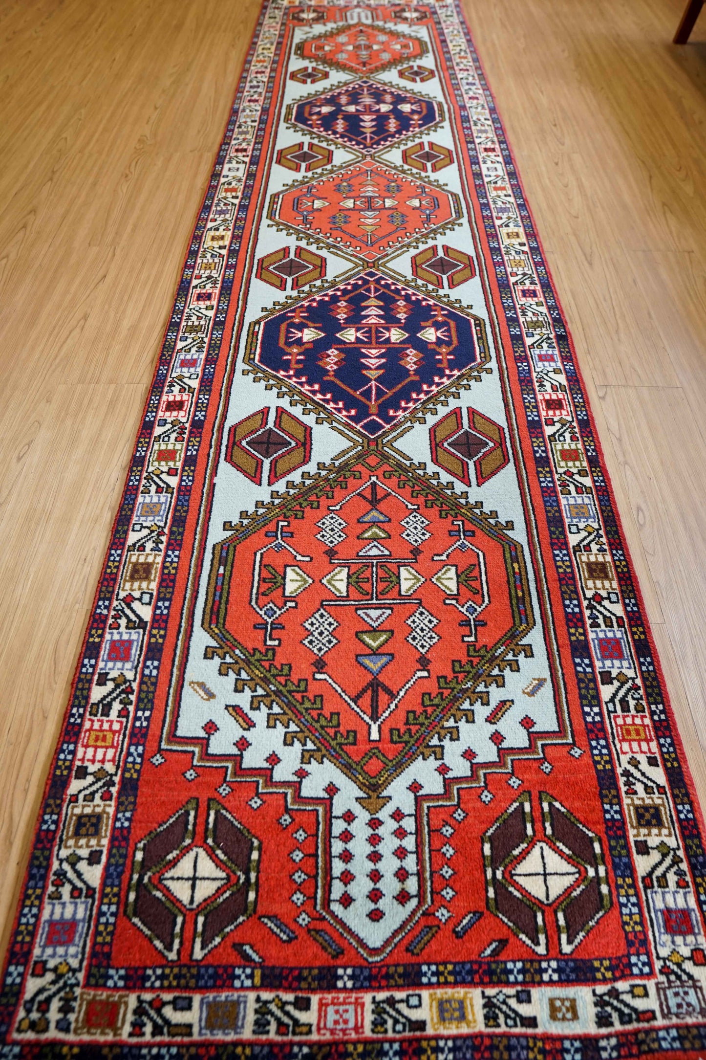  ペルシャ手織り絨毯 アルデビルラグ  ランナー 　315×72cm