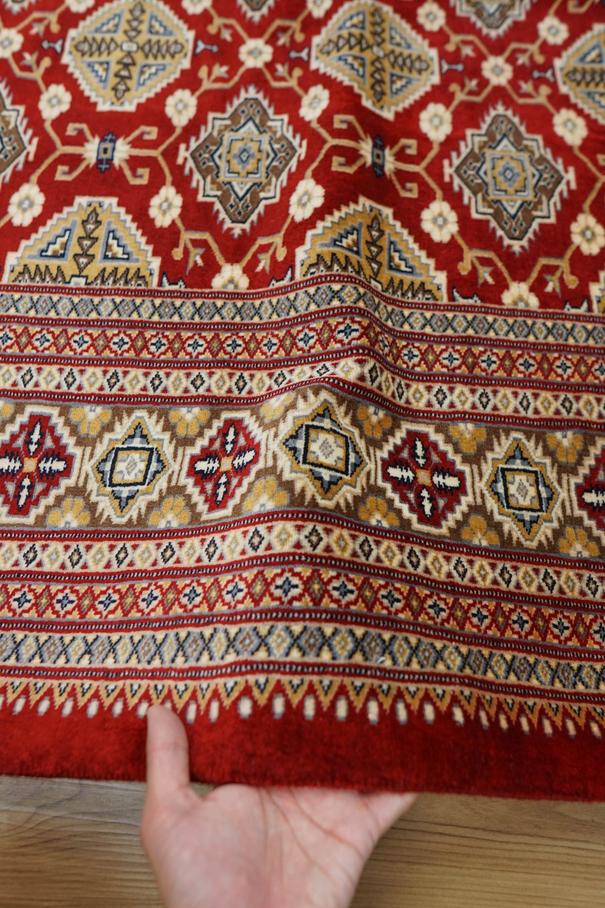  パキスタン手織り絨毯 ジャルダルデザイン 238×166cm｜ニュージーランド産メリノウール