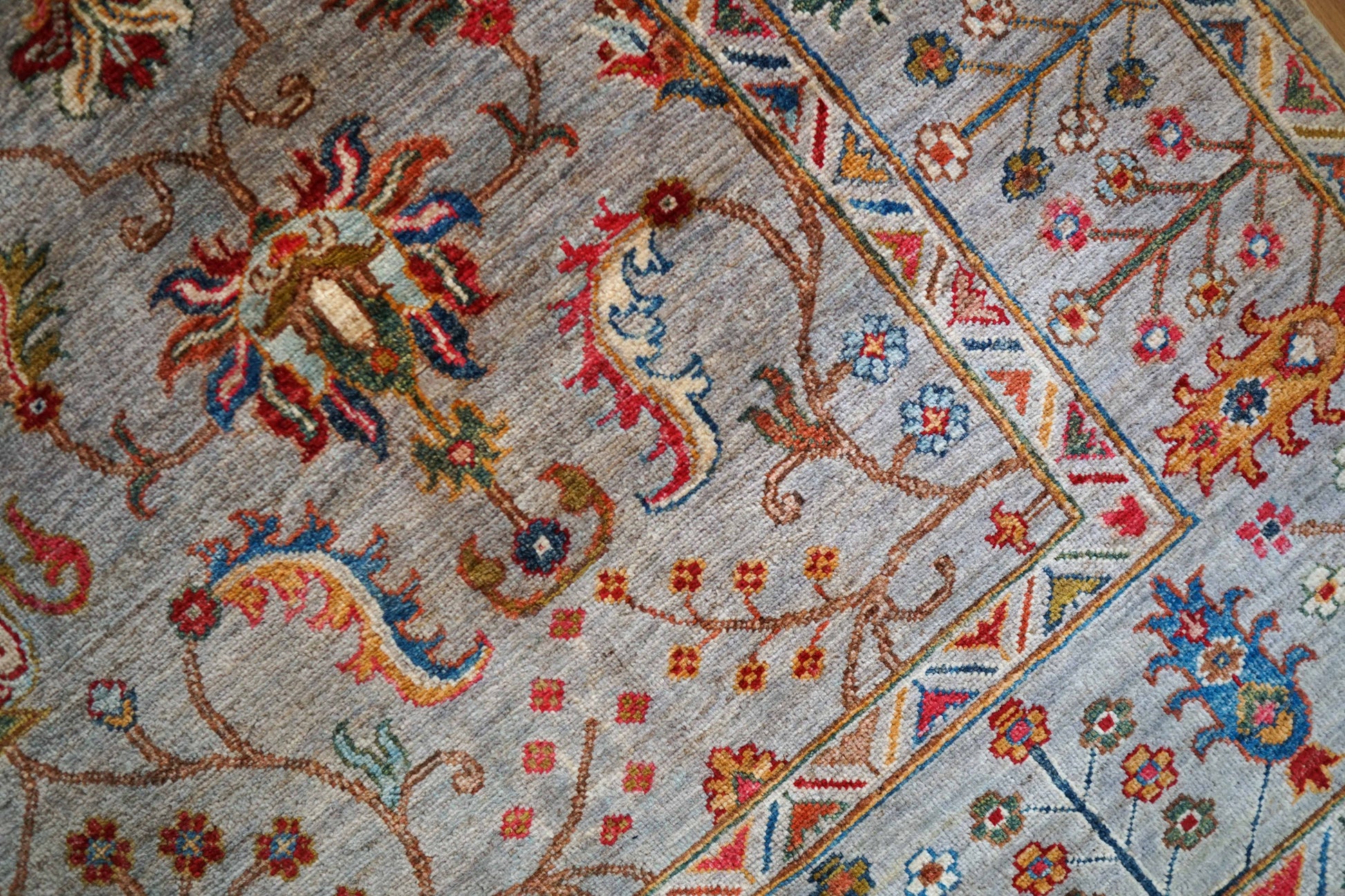  アフガニスタン手織り絨毯 ガズニ  243×176cm｜手紡ぎウール×草木染め