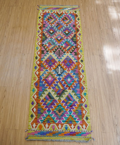 Collection 191×60cm アフガニスタン手織り キリム　ランナー　トライバルラグ