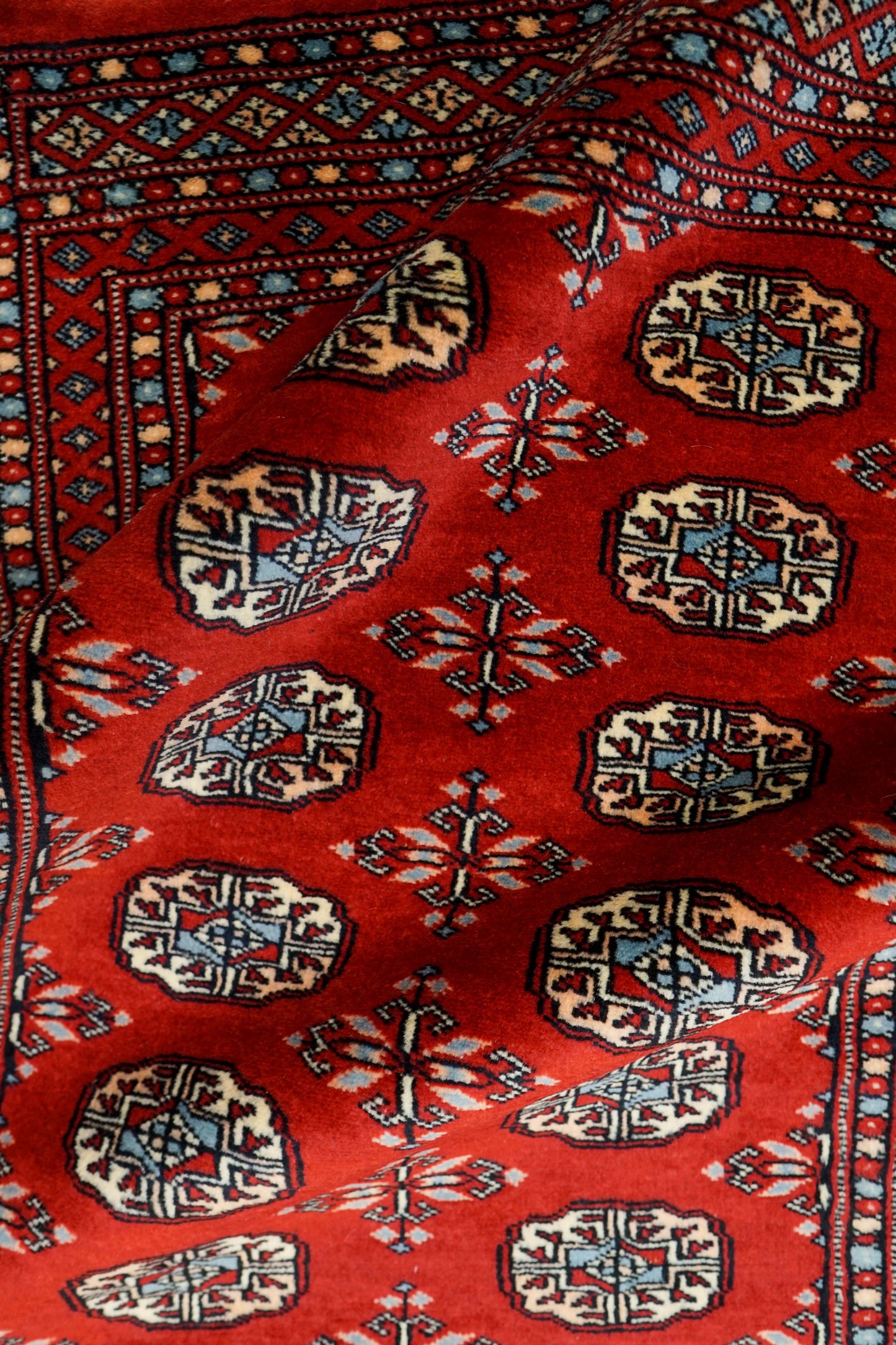 パキスタン手織り絨毯 ランナー 280×82cm｜ウール100% トライバルデザイン 廊下・キッチンラグ