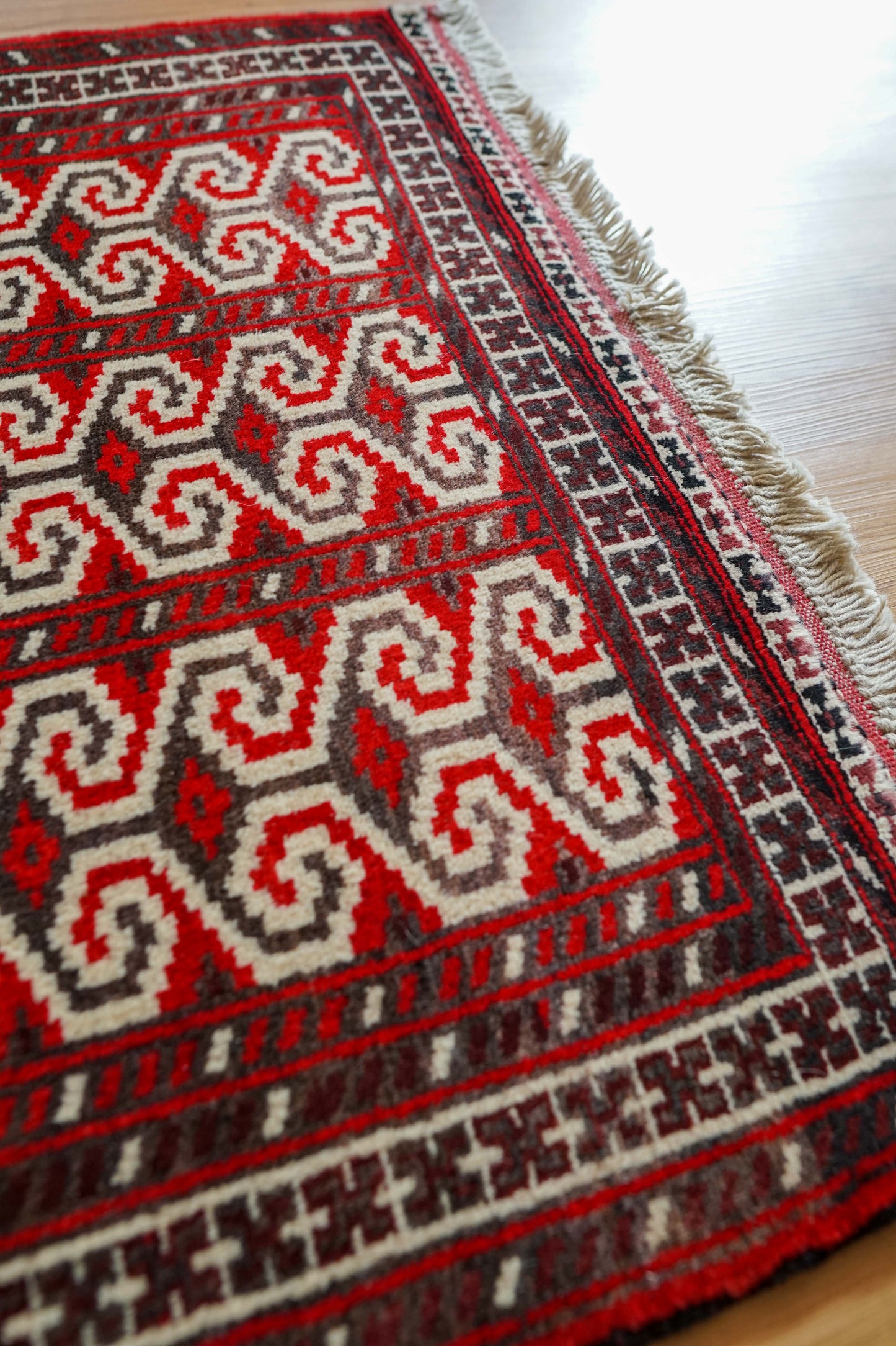  ペルシャ オールド・トルクメンラグ 102×82cm｜1980年代 手織りウール