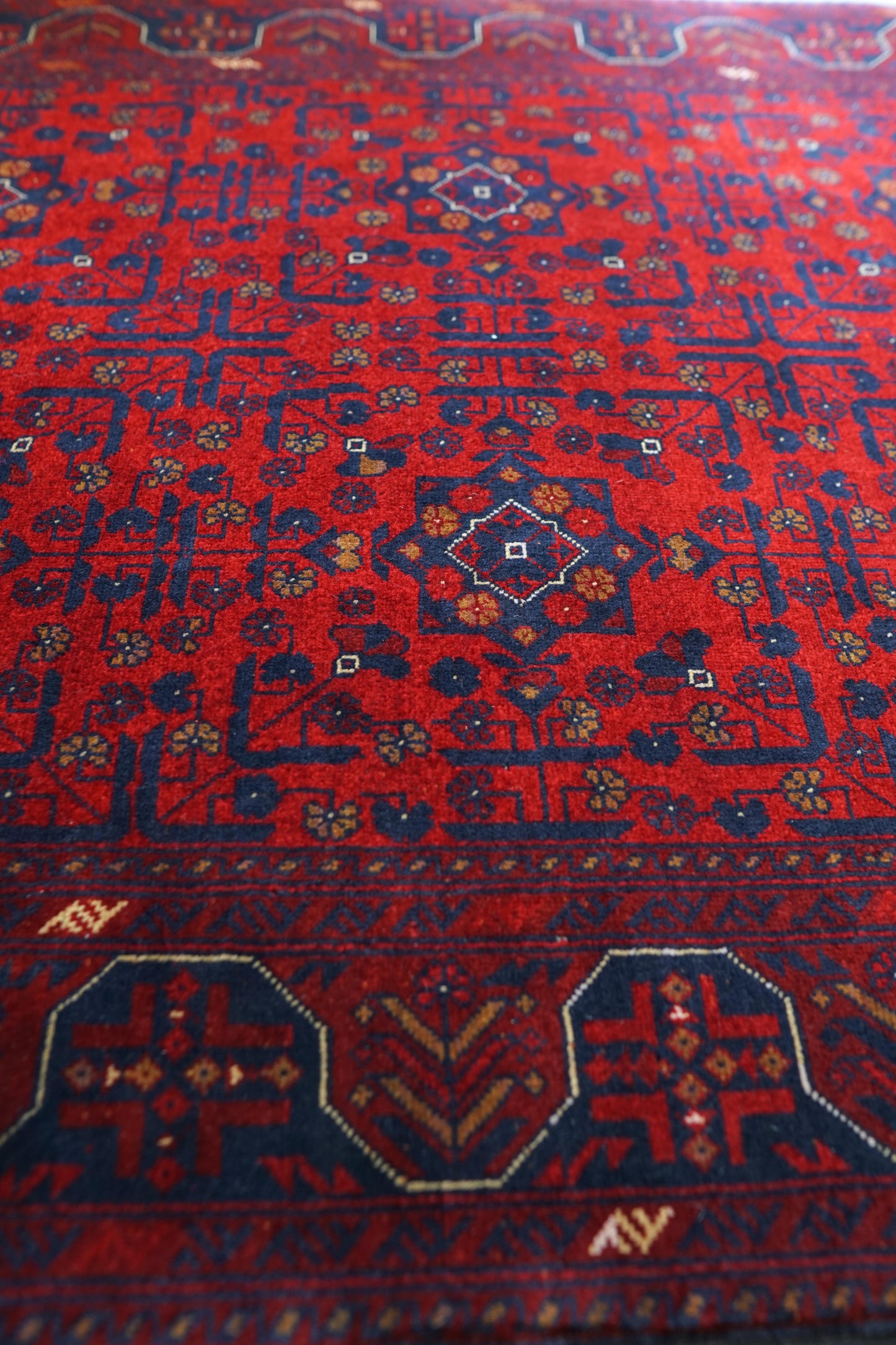 アフガニスタン絨毯 カールモハメディ Biljik最高品質 143×103cm｜メリノウール100%