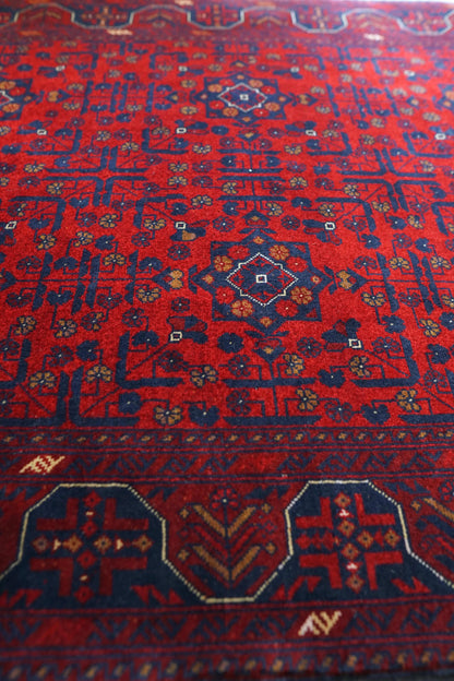  アフガニスタン絨毯 カールモハメディ Biljik最高品質 143×103cm｜メリノウール100%