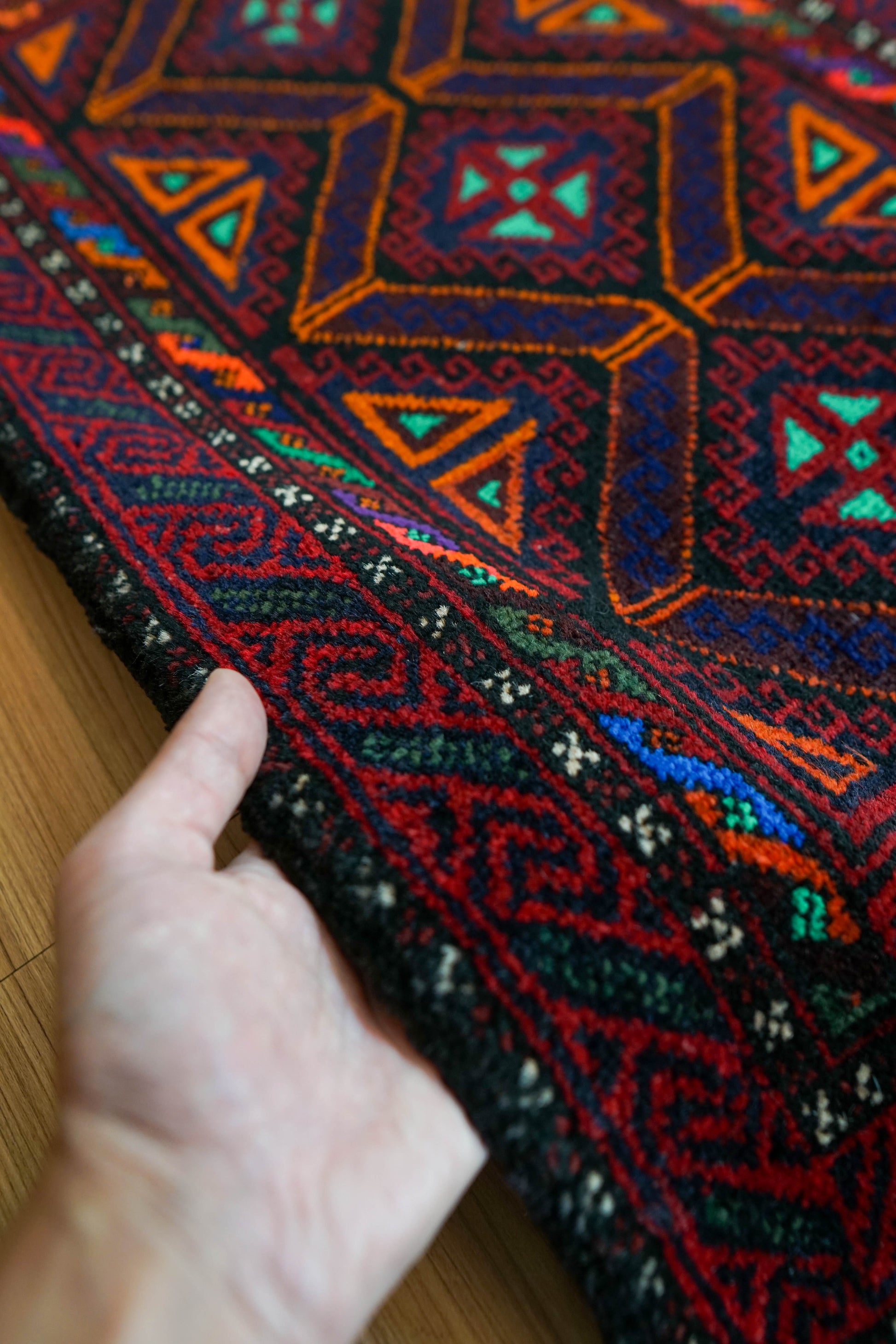 アフガン タイマニ バルーチ ヴィンテージ絨毯 76×49cm
