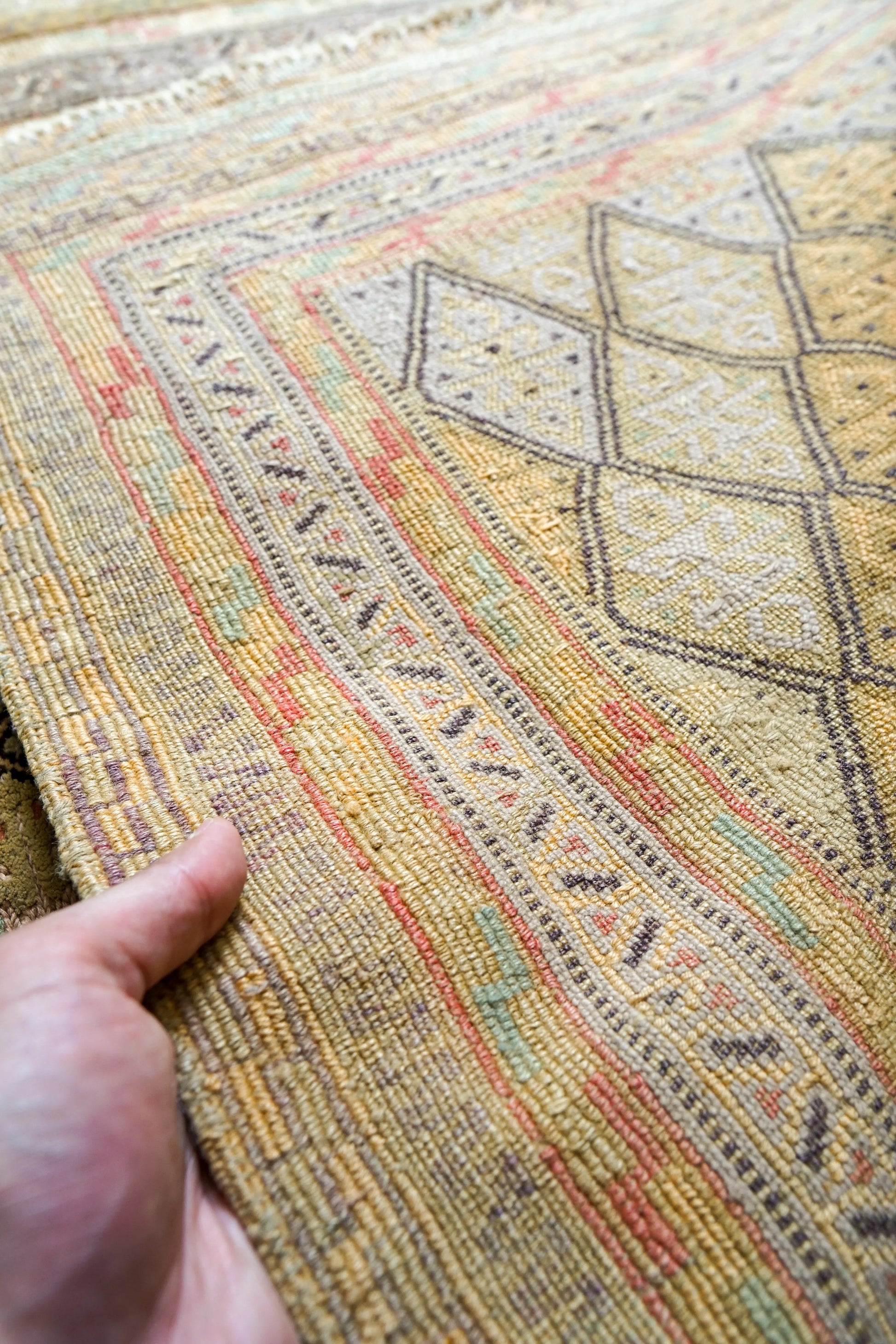 108×75cm アフガニスタン オールドマシュワニキリム 手織り 絨毯 Decorworks