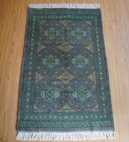  パキスタン手織り絨毯 121×76cm｜ニュージーランド産ウーステッドウール使用・高密度織り