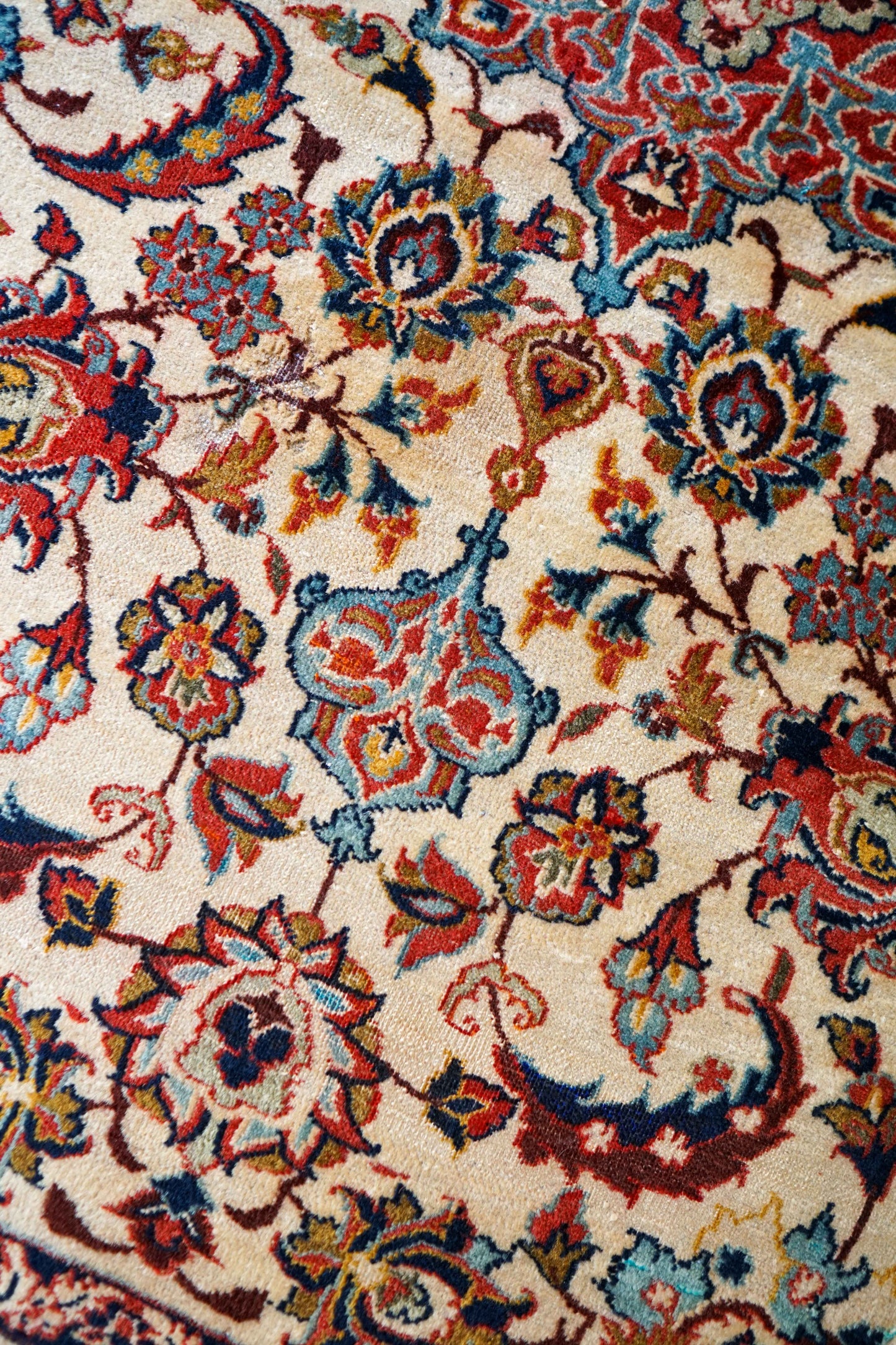  ペルシャ絨毯 オールド カシャーン産 140×88cm｜1950年代 コルクウール 手織りヴィンテージラグ
