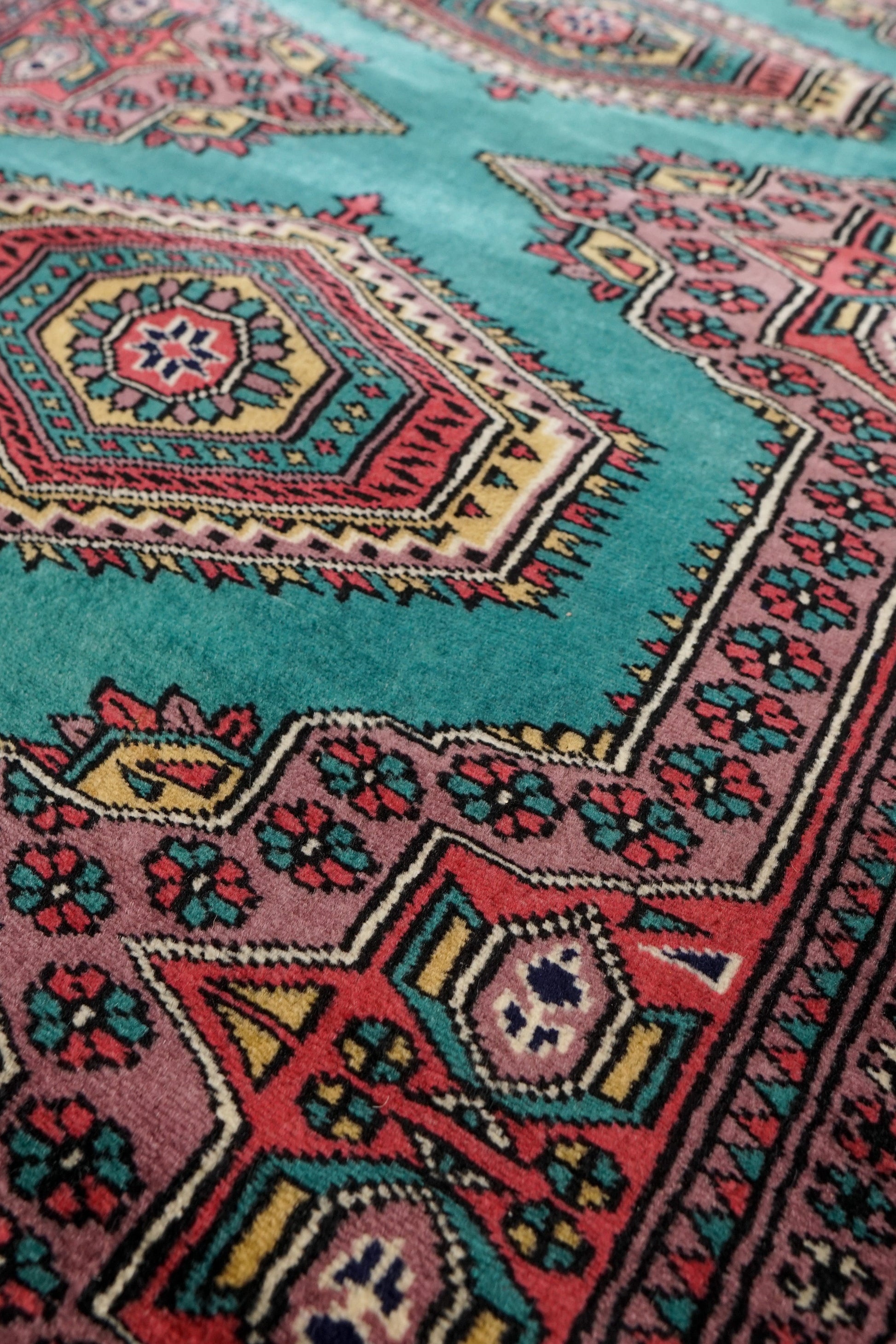 Collection オールドパキスタン手織り絨毯 ランナー 290×75cm 美しい幾何学模様 トライバルデザイン