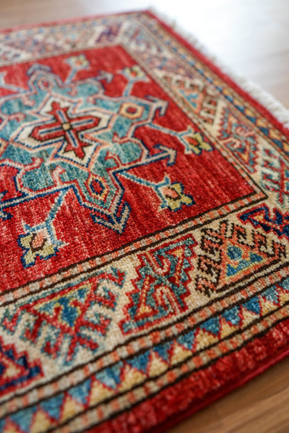  アフガニスタン絨毯 カザックラグ 92×63cm