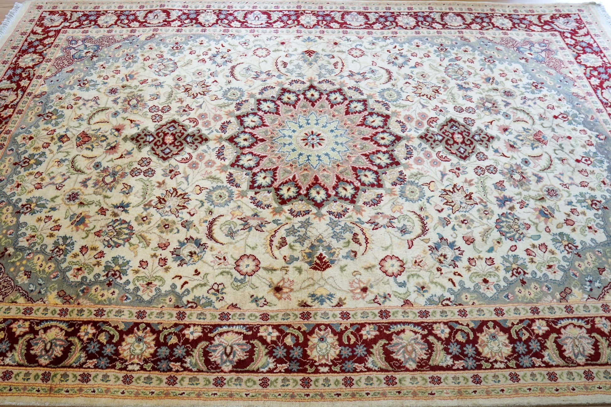  ペルシャ絨毯 オリエンタルラグ 242×154cm 手織り メダリオン柄