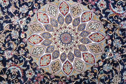  ペルシャ絨毯 ナイン産 250×200cm｜ウール×シルク・繊細メダリオンの伝統デザイン