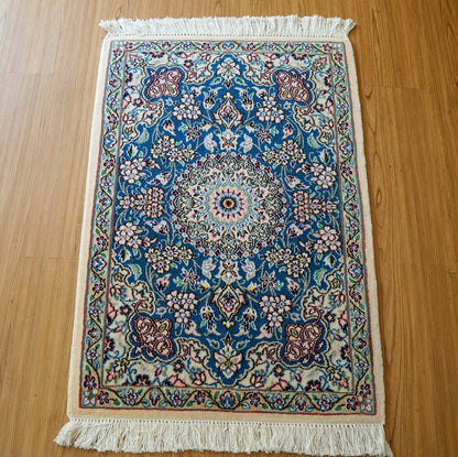  ペルシャ 絨毯 ナイン　90×63cm