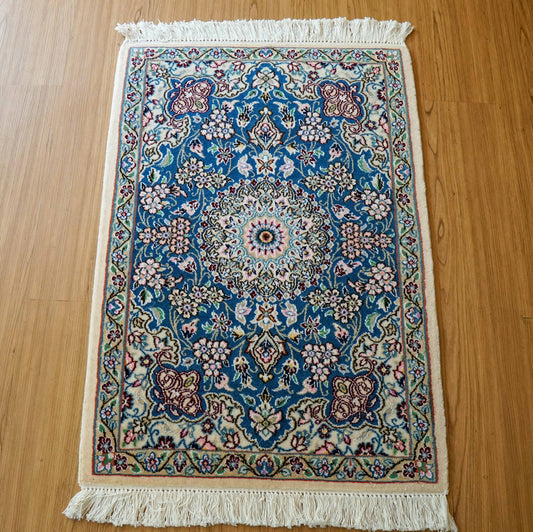  ペルシャ 絨毯 ナイン　90×63cm