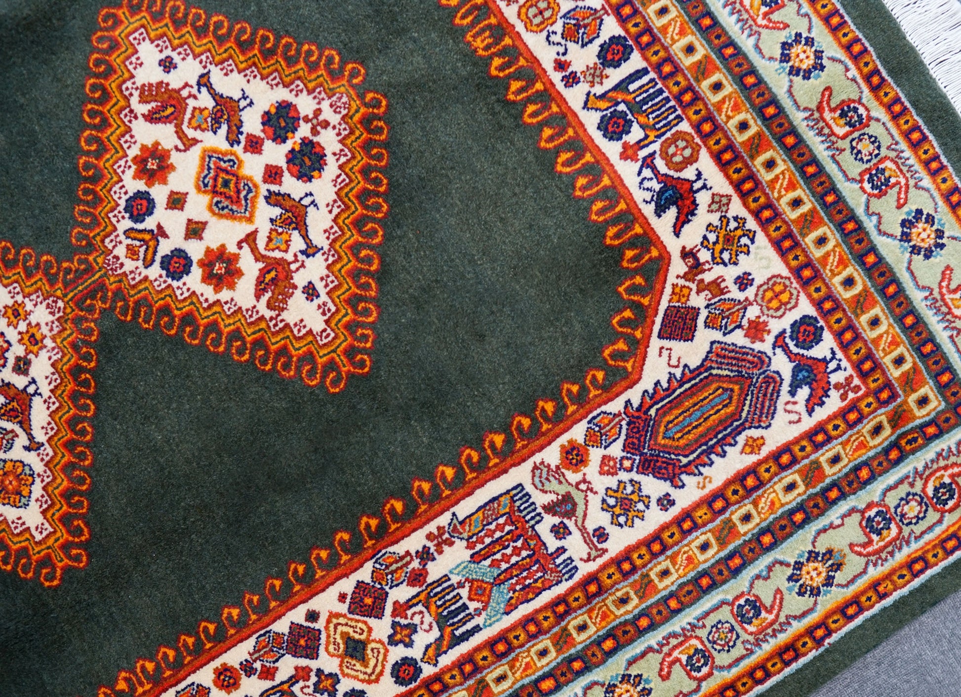 200×146cm  ペルシャ ガシュガイ 手織り絨毯 Decorworks