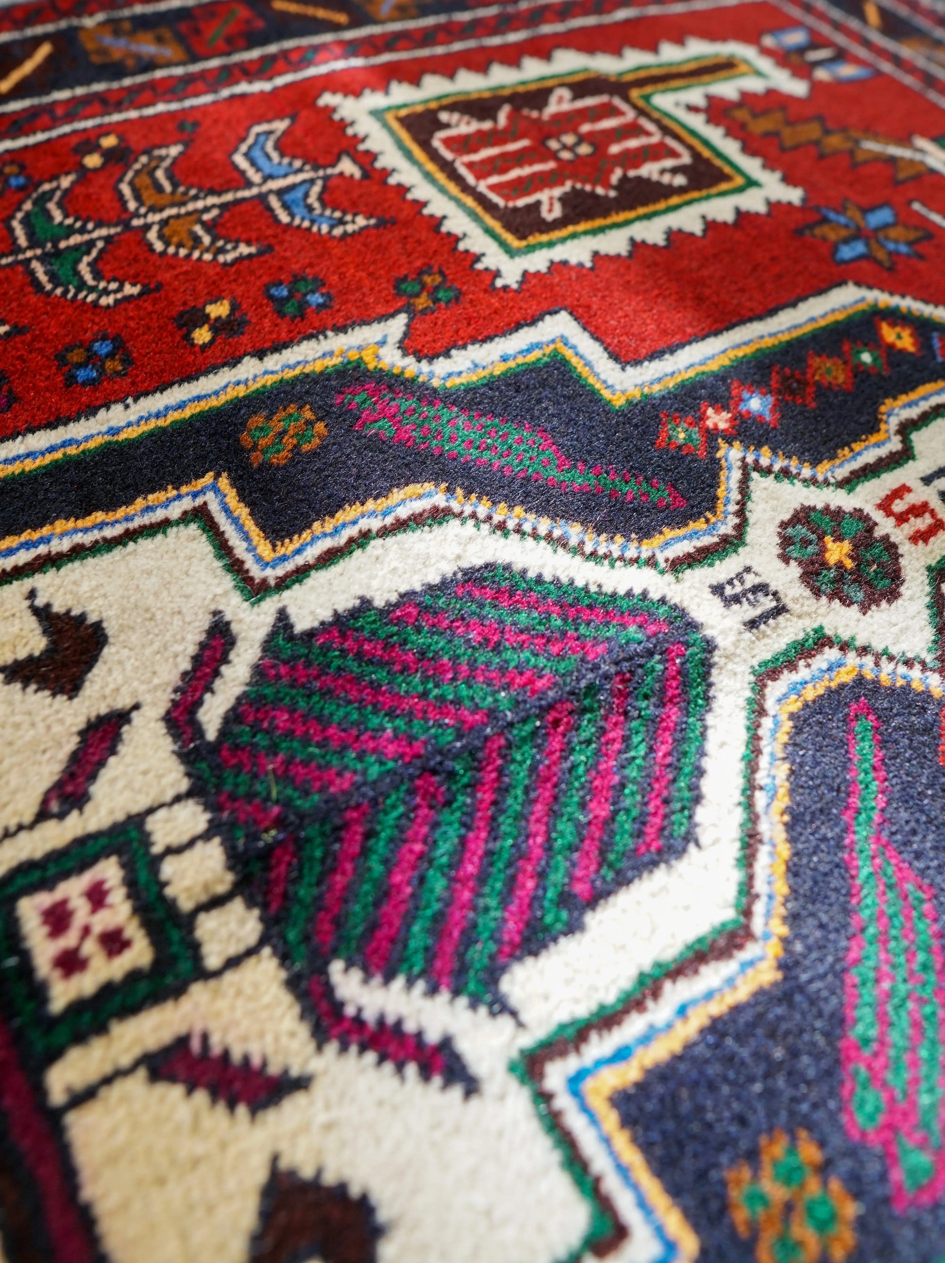 163×95cm ペルシャ 絨毯 バルーチ 手織り トライバルラグ Decorworks