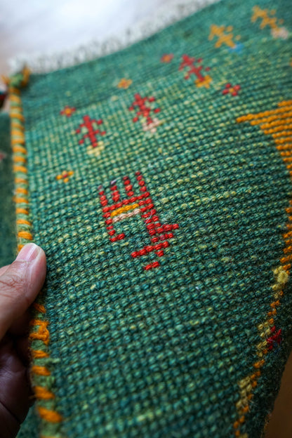  ペルシャ絨毯 手織りギャッベ アマレ族 57×44cm