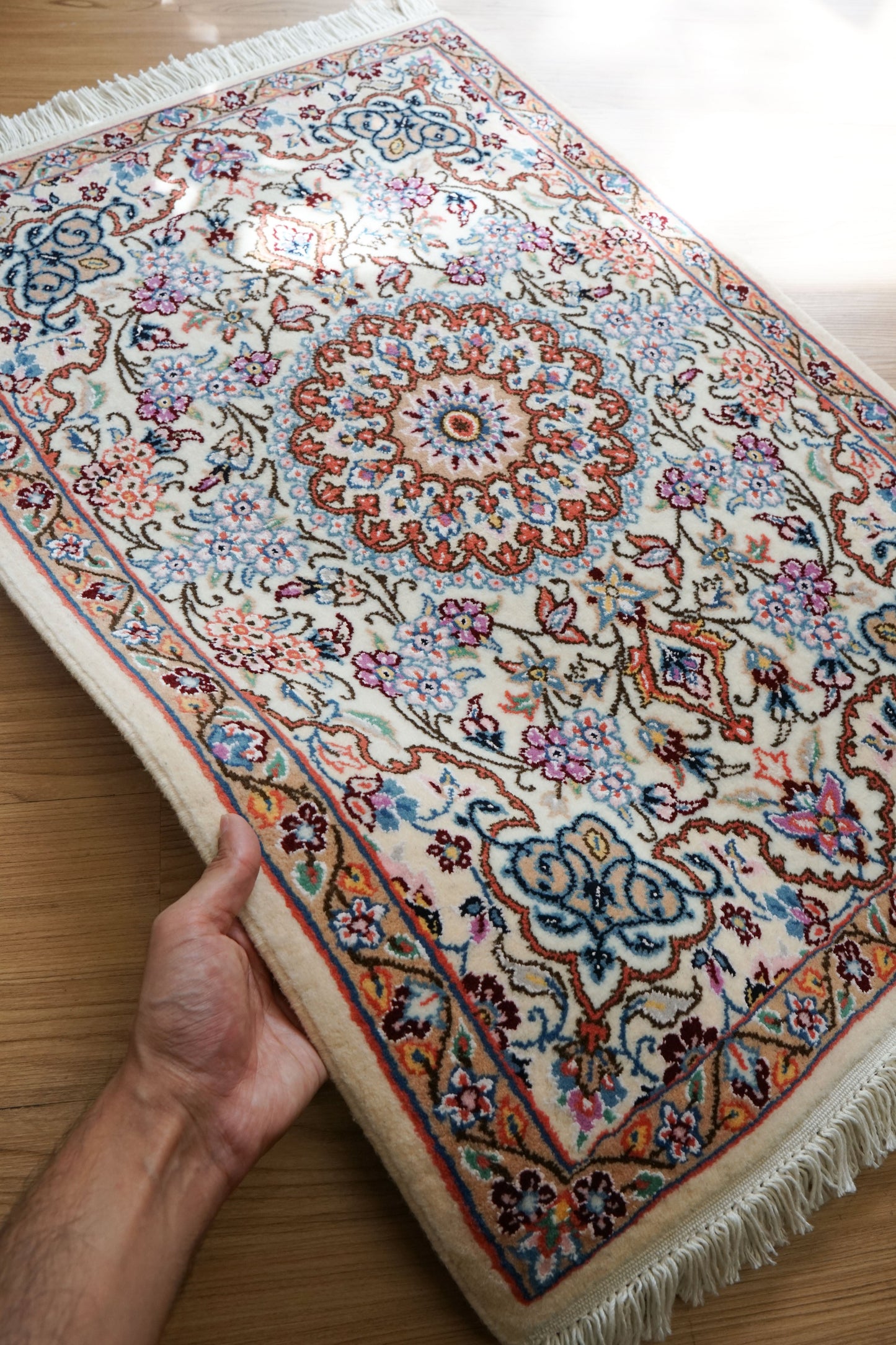 Collection 90×60cm ペルシャ手織り絨毯 ナイン産