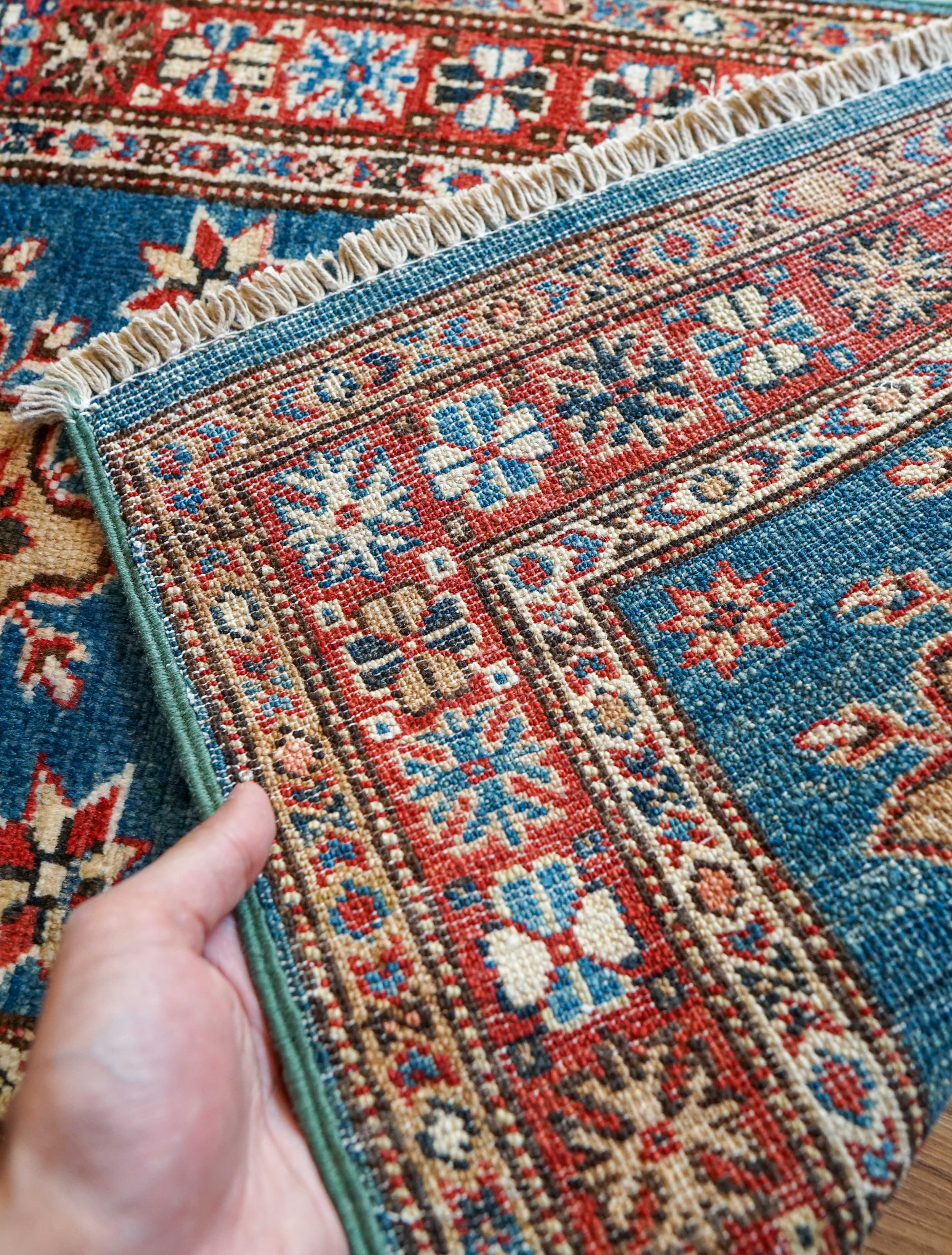 アフガニスタン手織り絨毯 92×55cm｜ガズニウール カザクデザイン