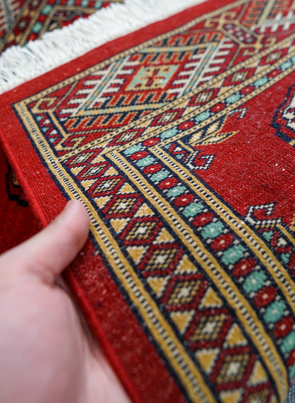 73×49cm トルクメン ボハララグ 手織り絨毯 Decorworks