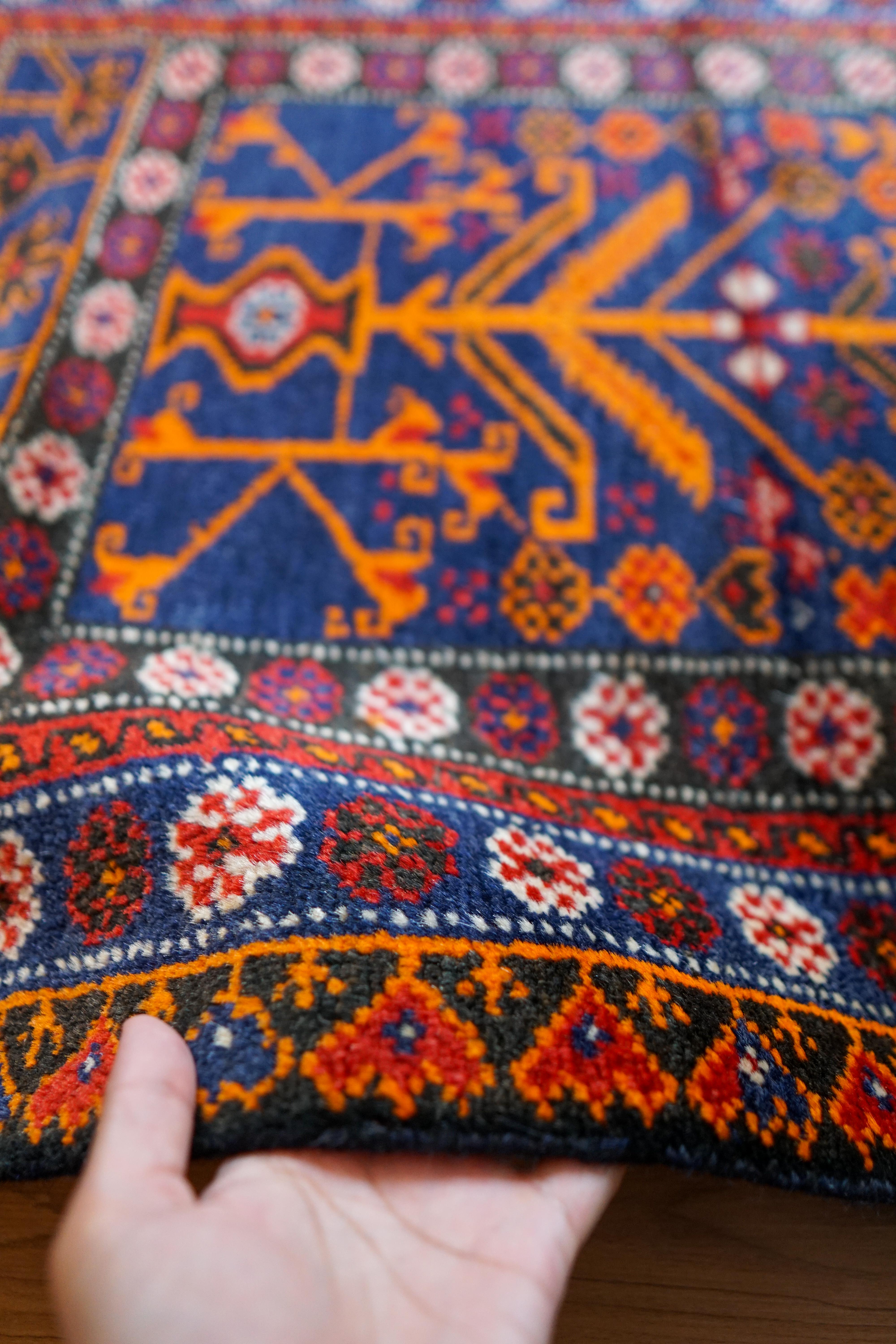 ♜vintage rug♜　124×67cm　バルーチ族　ミフラーブ　トライバル ヴィンテージ トライバルラグ バルーチ族 手織りペルシャ絨毯 133×80cm