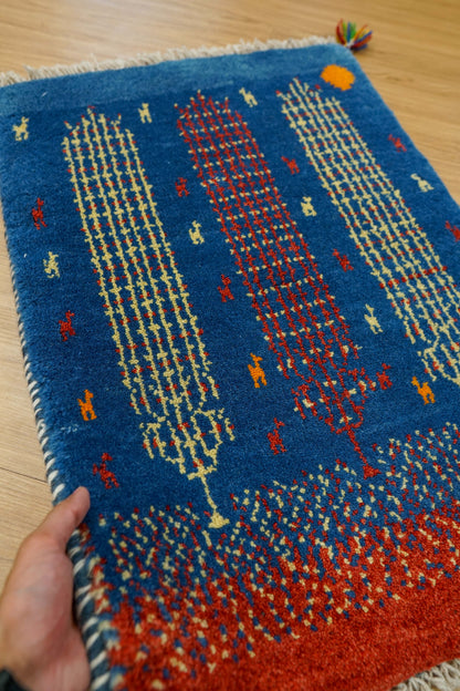  ペルシャ絨毯 手織りギャッベアマレ族 78×54cm