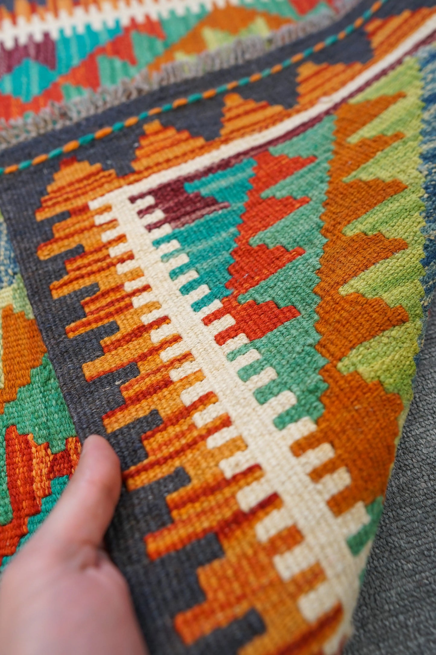 90×60cm　　アフガニスタン手織りキリム Decorworks