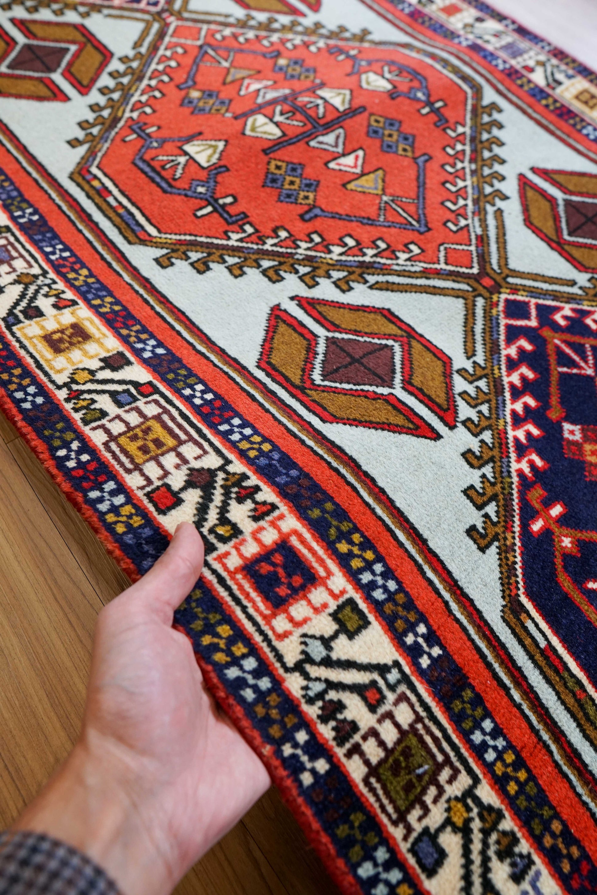  ペルシャ手織り絨毯 アルデビルラグ  ランナー 　315×72cm