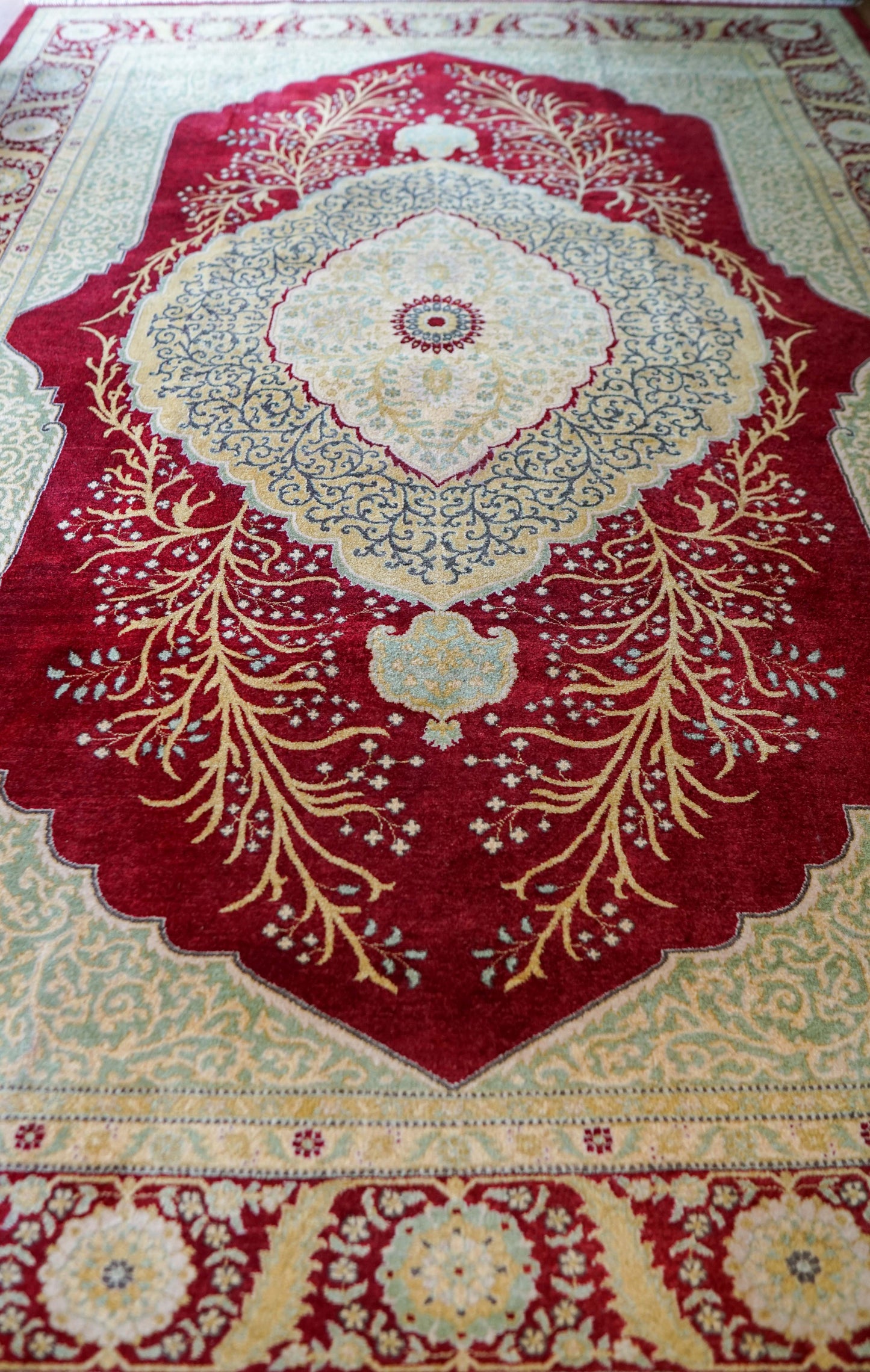  パキスタン手織り絨毯 305×215cm｜トルコ結びが