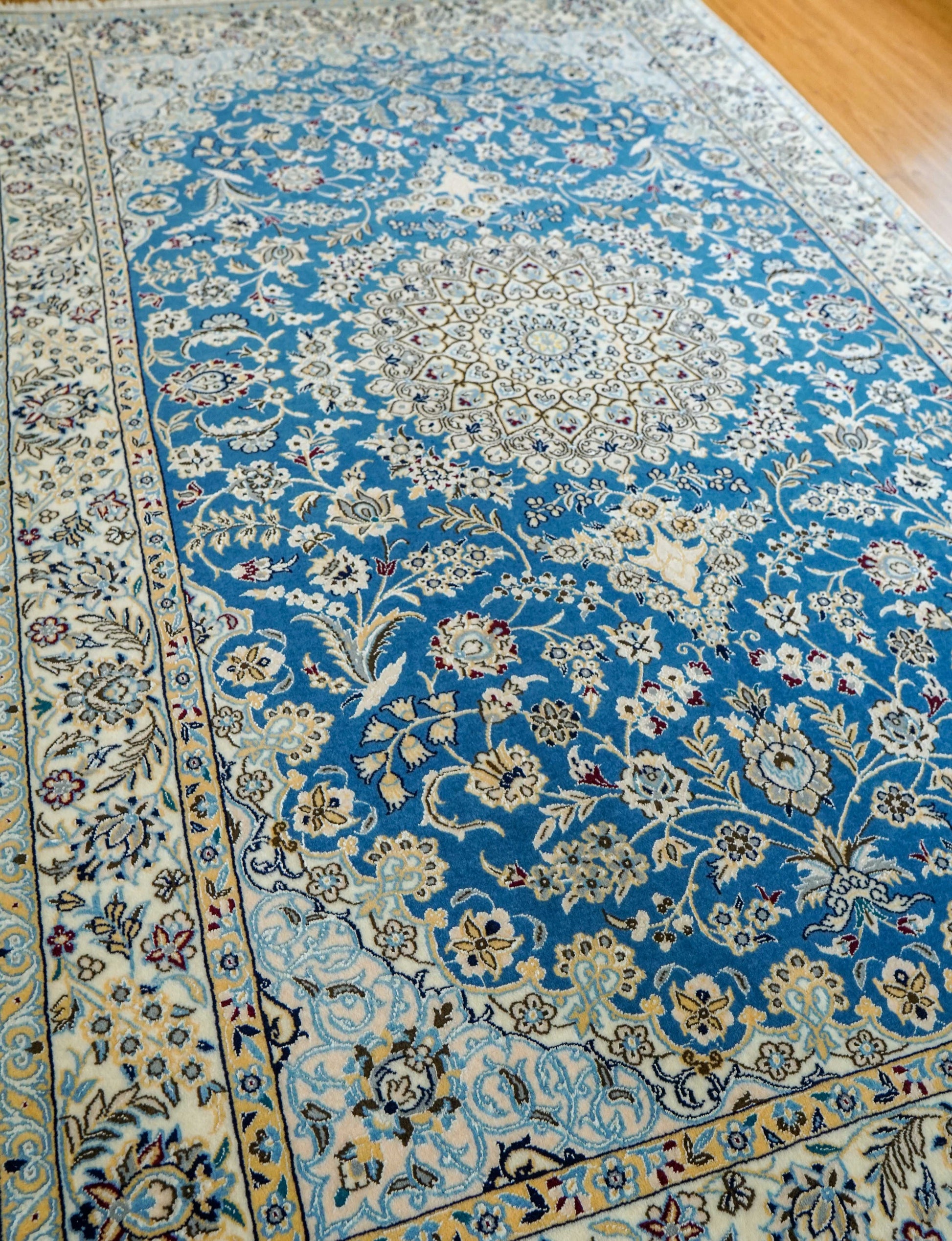 ペルシャ絨毯 ナイン産 6LA 192×120cm｜コルクウール＆シルク