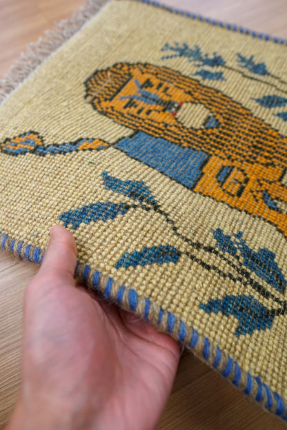 ペルシャ絨毯 手織りギャッベ 60×40cm