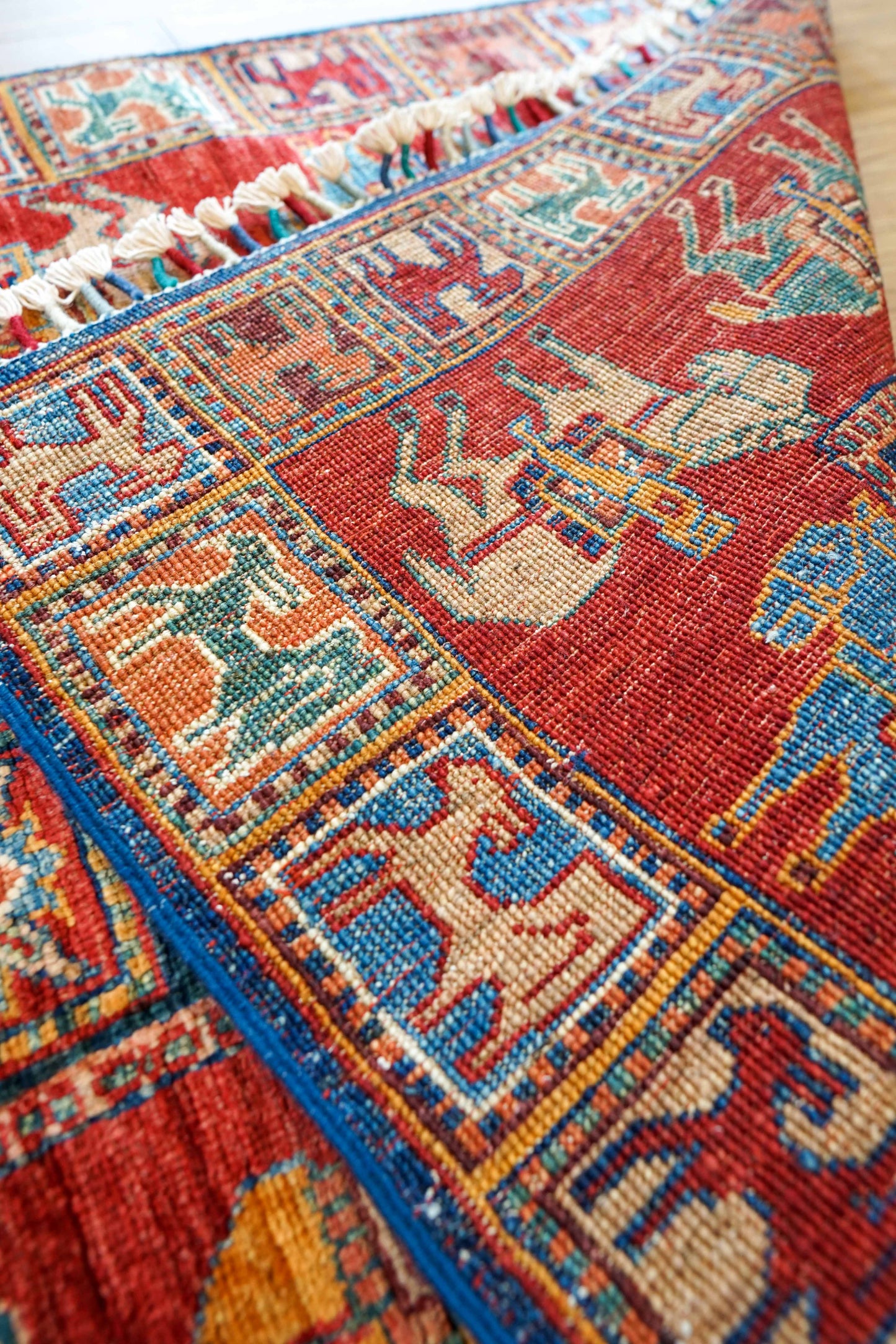 アフガニスタン ガズニーウール 手織り絨毯 248×83cｍ