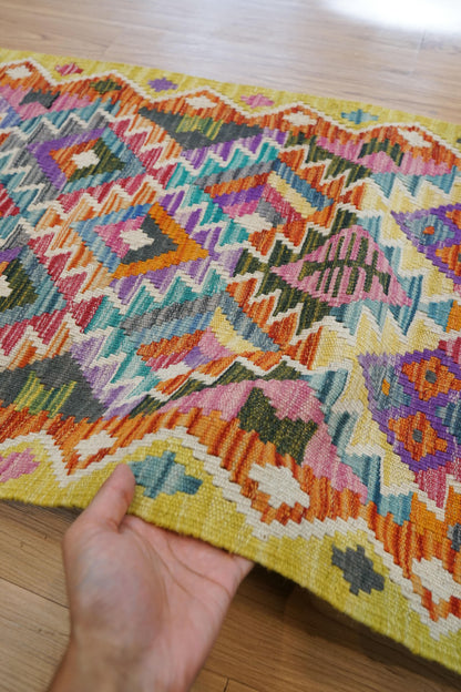 Collection 191×60cm アフガニスタン手織り キリム　ランナー　トライバルラグ