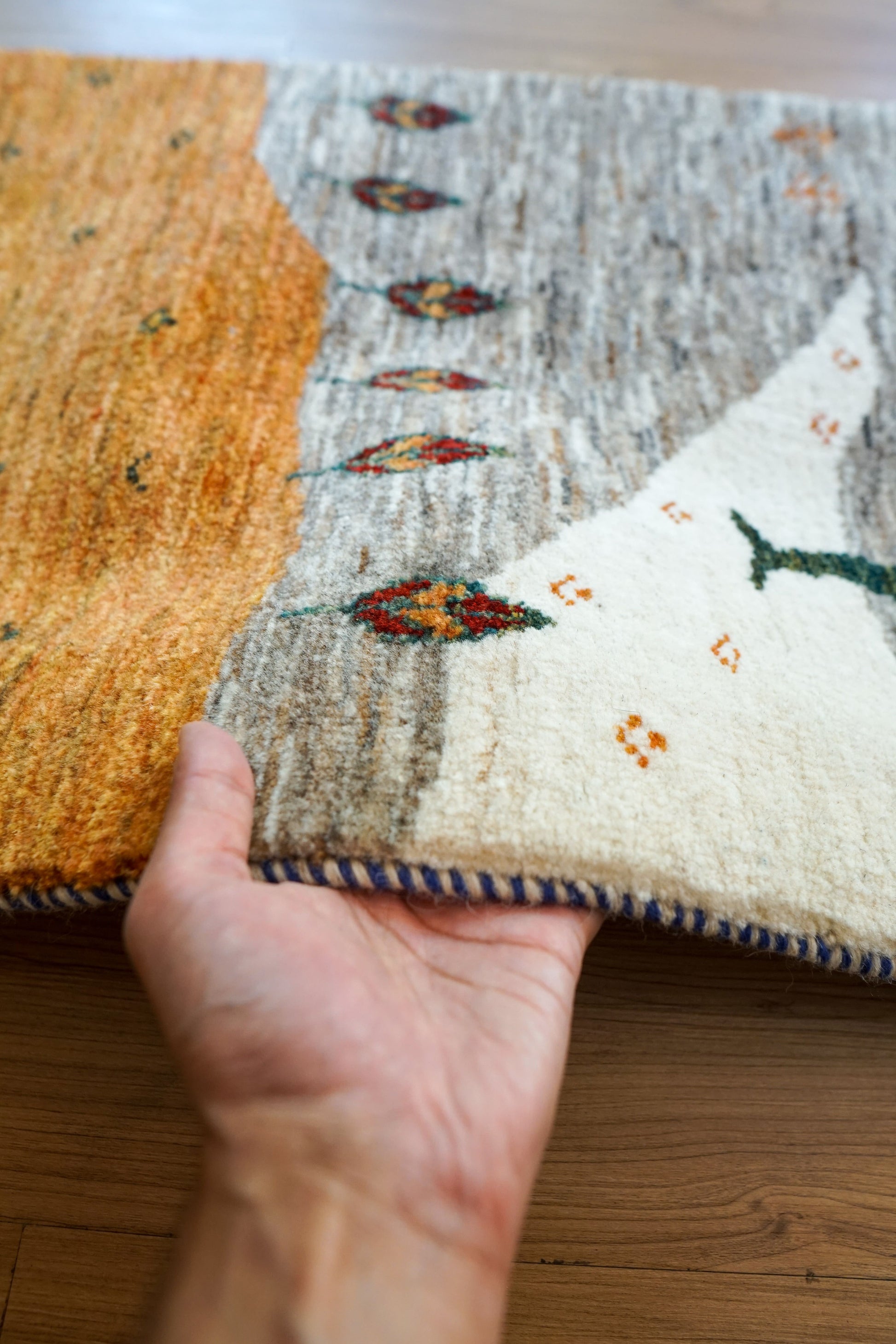 Collection 148×49cm【ペルシャ手織りカシュクリギャッベ] リズ バフト ギャッベ 手織り絨毯