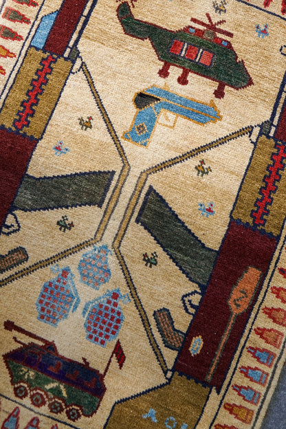 88x65cm アフガン絨毯 ヴィンテージラグ Decorworks