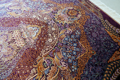 120×80㎝　 ペルシャ絨毯　クム産　アーマヂイ房　シルク 100%　 Decorworks