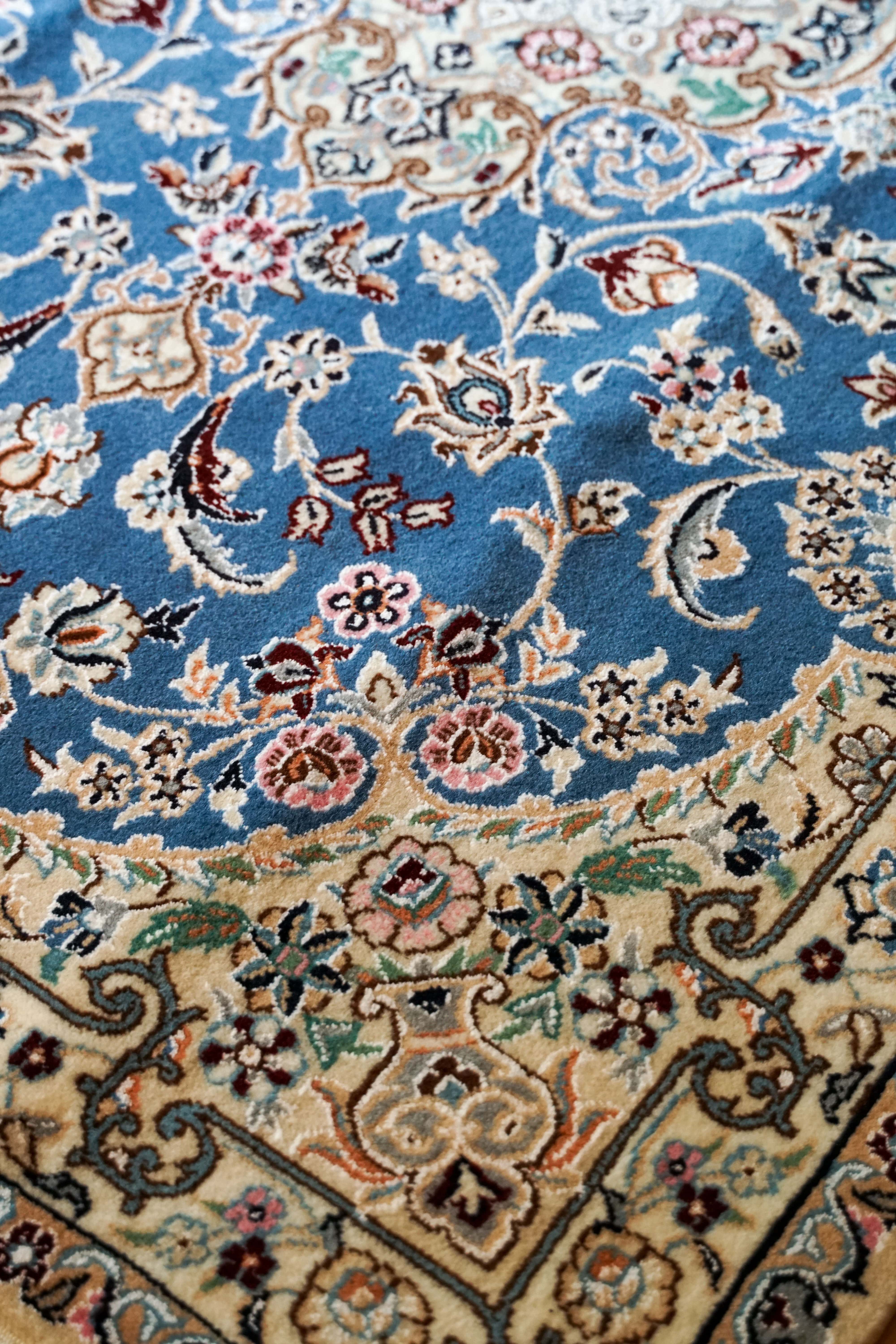 ペルシャ絨毯 ナイン産 青 9la 高級ウール 152×105cm – Decorworks