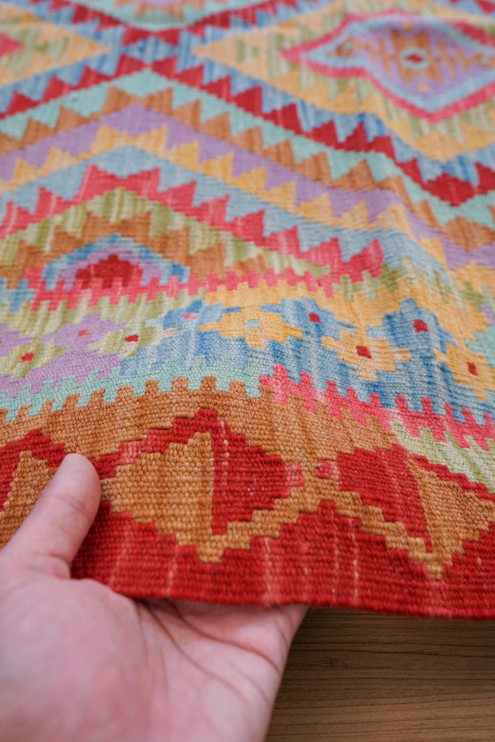  アフガン手織りキリム 194×118cm　